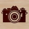 A high-tech camera with lens and controls, designed as vector art for digital design.