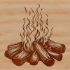 A vector illustration of a camp fire with flames and warmth.