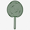 A vector graphic design featuring a stylized lollipop shape.