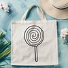 Vintage Candy Icon SVG Design A colorful illustration of a traditional lollipop on a white background.