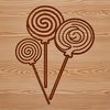Fun Candy Graphic Design A colorful illustration of a lollipop on a white background, suitable for use in digital art and crafts.