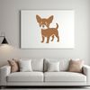 A vector illustration of a small Chihuahua dog with a simple silhouette style.