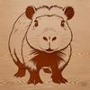 Capybara Graphic Illustration An SVG graphic representation of a capybara, suitable for use in various design applications and cut-out projects.