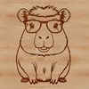A detailed illustration of a large rodent with webbed feet, suitable for digital cutting machines or laser cutting.