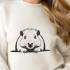 South American Water Rodent Illustration A small rodent with brown fur peeking out from behind a plant.