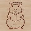 A rodent, specifically a capybara, reading a book in a relaxed setting.