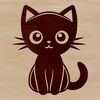A digital illustration of a sitting cat, suitable for vector art design projects.