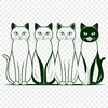 A simple line art illustration of a domesticated cat.