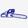 A detailed vector illustration of a chainsaw, suitable for cutting machine designs and stencil templates.