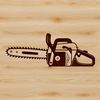 Hand-Drawn Chainsaw Illustration A detailed illustration of a chainsaw with moving parts, suitable for digital design and craft projects.