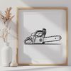 Chainsaw Illustration for Cutting Designs A close-up illustration of a chainsaw tool used for cutting wood or metal.