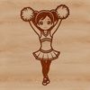 Young Cheerleader Vector Graphic A vector illustration of a young girl in a cheerleading uniform, ready to perform.