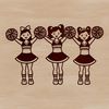 Cute Sporty Girl Clip Art A young girl wearing a cheerleading uniform with pom-poms, posing in a spirited athletic stance.