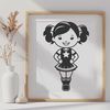 Vibrant Female Athlete in Pom-Poms Young female cheerleader in athletic uniform with pom-poms, ideal for vector art and clip art designs.