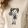 Cheerleader Illustration A vector graphic illustration of a young girl dressed in a cheerleading outfit, perfect for various designs and projects.