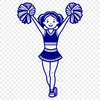 Cheerleader Silhouette A young girl in a cheerleading uniform poses with pom-poms.