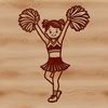 Cheerleader Illustration Vector Graphics A stylized illustration of a young girl in a cheerleading uniform, suitable for vector graphics and digital design.