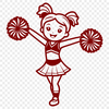 Young Cheerleader SVG Design Illustration of a young female cheerleader in sportswear, designed as vector art.