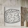 A Delicious Wheel of Cheese Illustration A high-quality illustration of a wheel of cheese, suitable for vector-based applications such as SVG files.