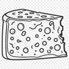 Beautiful Cut-Out Cheese Illustration A cut-out illustration of a wedge-shaped cheese with a smooth texture.