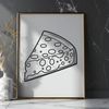 A colorful illustration of a wedge of cheese, suitable for digital designs and crafting projects.