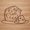 A high-quality vector illustration of a wedge of cheese in various shapes and designs.