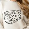 Free Vector Cheese Graphic A high-resolution digital illustration of a wedge of cheese with intricate details.