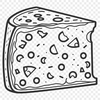 Wedge Cheese Illustration A digital illustration of a wedge-shaped cheese with detailed texture and design, suitable for vector art projects.