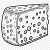 Vector Artistic Cheese Design SVG File A digital illustration of a cheese wheel made from vector shapes and lines.