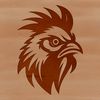 Detailed Farm Animal Design A detailed illustration of a rooster with a prominent head, suitable for design projects.
