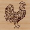 Ornate Chicken Design SVG File A stylized illustration of a chicken with ornate details, suitable as a vector art design.