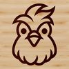 Chicken Silhouette A simple line drawing of a chicken's head, suitable for vector design.