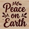 SVG Christmas quote illustrations with 'Peace on Earth' text in a minimalist design.