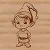 Cute Christmas Figurine Design A small, standing Christmas elf figurine made from vector art.