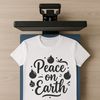 A festive Christmas quote 'Peace on earth' in simple vector design.