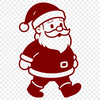Vector illustration of Santa Claus in silhouette for Christmas designs and crafts.