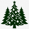 An outline silhouette of a traditional Christmas tree ready for cutting or laser engraving.