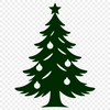A classic Christmas tree illustration featuring green branches and ornaments.
