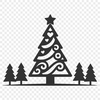 An svg graphic representation of a festive evergreen Christmas tree design.