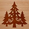 A vector graphic representation of a festive Christmas tree silhouette suitable for various uses.