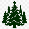 An SVG graphic representation of a traditional festive Christmas tree.