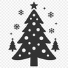 A minimalist vector graphic representation of a classic Xmas tree design.