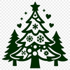 An SVG graphic of a stylized Christmas tree for various design applications.