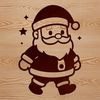A vector illustration of Santa Claus wearing his traditional red suit and hat, ideal for personal or commercial projects.