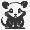 A detailed illustration of a possum, created as vector art, suitable for various uses including design projects and crafting.