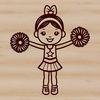 Cheerleader Illustration in Athletic Pose Female sportswear illustration with athletic pose and pom-poms.