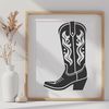 Western Style Boots Design Illustrated cowboy boots with intricate design for vector art and DIY crafts.