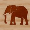A standing elephant in a safari environment, suitable for vector design.