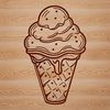 A stylized vector graphic of a sundae dessert with multiple toppings.