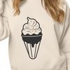 Colorful Ice Cream Cone Vector Art A colorful illustration of a scoop of ice cream on a cone, suitable for vector design projects.